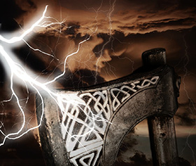 viking bárd és villám